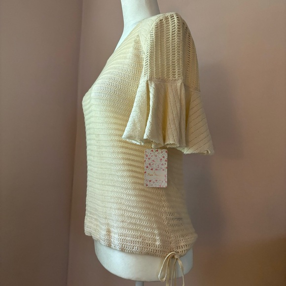 NWT Free People Flutter Sleeve Knit Top - Picture 3 of 5